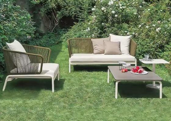 Guter Preis Außensofa mit Aluminiummaterial und Seil oder PE-Rattan Online