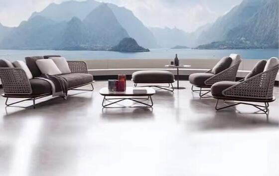 Guter Preis Heißer Verkauf 5-teiliges Outdoor-Möbel-Set Wetterbeständig UV-beständig Seil Langlebiger Aluminiumrahmen Ideal für Gärten Innenhöfe Villen Online