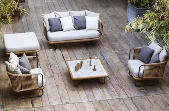 Good price Hot Sale Outdoor Furniture Set 5 Pieces Weather Resistant UV Resistant Rope Durable Aluminum Frame Ideal for Gardens Courtyards Villas online