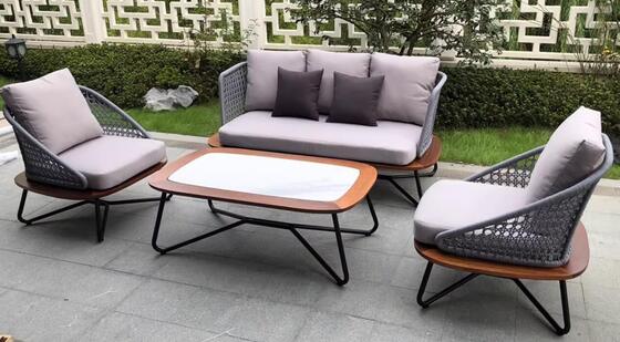 Good price Outdoor Furniture 4Pieces Weather Resistant UV Resistant Rope Durable Aluminum Frame Ideal for Gardens Courtyards Villas online