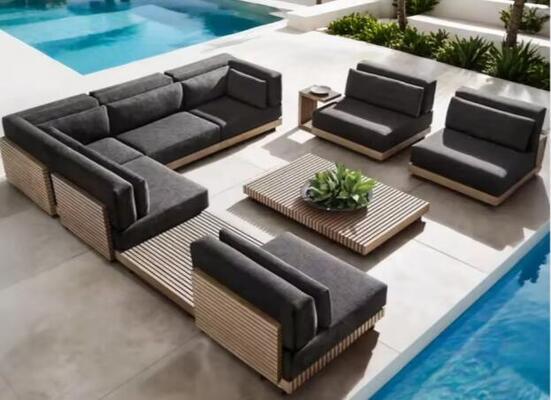 Good price Garden Sofa Set 8Pieces Weather Resistant UV Resistant Rope Durable Aluminum Frame Ideal For Gardens Courtyards Villas online