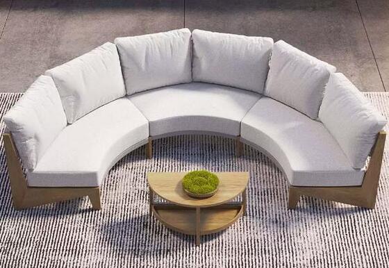 Good price Teak wood garden sofa set weather resistant half round shape online