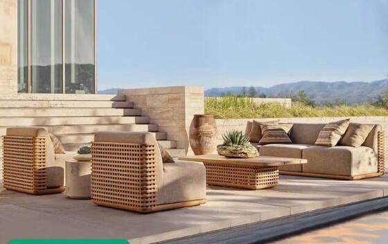 Good price teak wood outdoor sofa set weather resistant outdoor or indoor use online