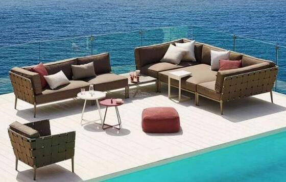 Guter Preis Gartensofa-Set aus Aluminium für den Außen- oder Innenbereich Online