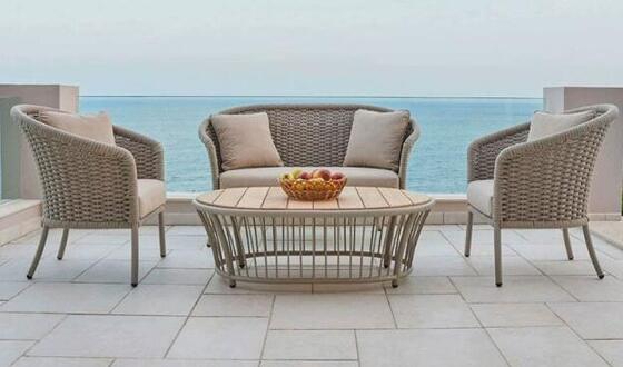 Guter Preis Aluminium-Seil-Außensofa-Set für den Außen- oder Innenbereich Online