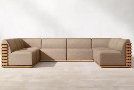 Good price Waterproof Cushion Patio Sectional Sofa Set Balcony Relax Single Teak Wooden online