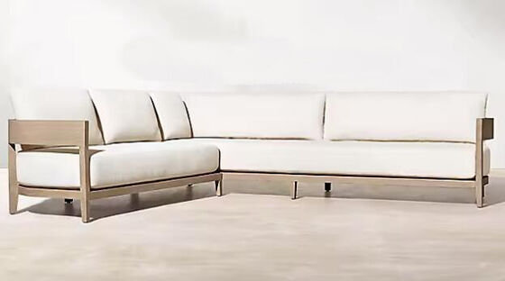 Good price Garden Corner Couch Villa Waterproof Hotel Patio Solid Teak Wood Sectional Sofa Set for Courtyard online