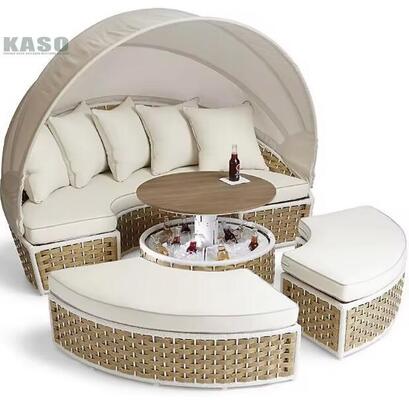 Guter Preis Modernes Design Outdoor Wicker Patio Sofa Möbel Set Aluminiumrahmen PE Rattan Gartensofa für Hotel Online