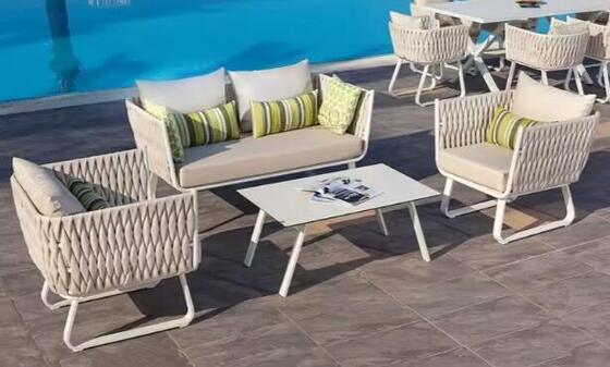 Good price All Weather Rope Outdoor Sofa Garden Patio Furniture Modern Aluminum Frame online
