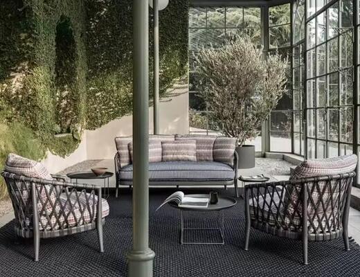 Guter Preis Allwetter-Seil-Outdoor-Sofa Garten-Terrassenmöbel Moderner Aluminiumrahmen Online