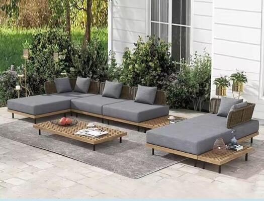 Good price Teak Wood Sofa Modern Luxury Outdoor Garden Patio Furniture Teak Sofa Set Teak Outdoor Furniture online