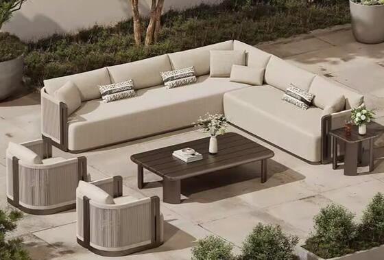 Guter Preis Fabrik Heißer Verkauf Moderner Outdoor Sofa Set Luxus Aluminium Gartenmöbel mit Wasserdichten Kissen Online