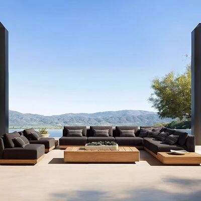 Good price Luxury Outdoor Furniture Teak Sofa Set Teak Wood Furniture Sectional Patio Garden Sofa Set online