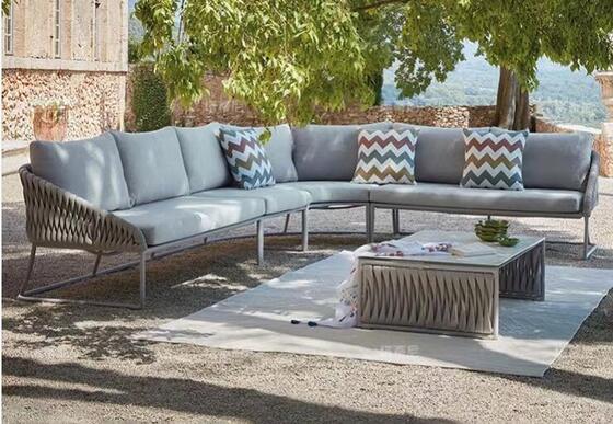 Good price Rope Modern Luxury Waterproof Sofas Outdoor Rattan Wicker Sofa Set with Cushion online