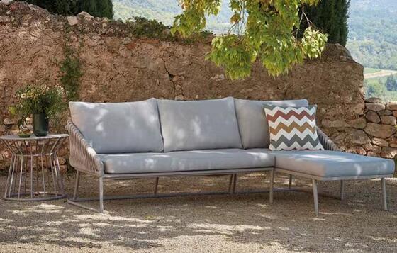 Guter Preis Hochwertiges, wasserdichtes Seil-Sofa-Set aus Rattan-Geflecht für den Außenbereich mit Kissen Online