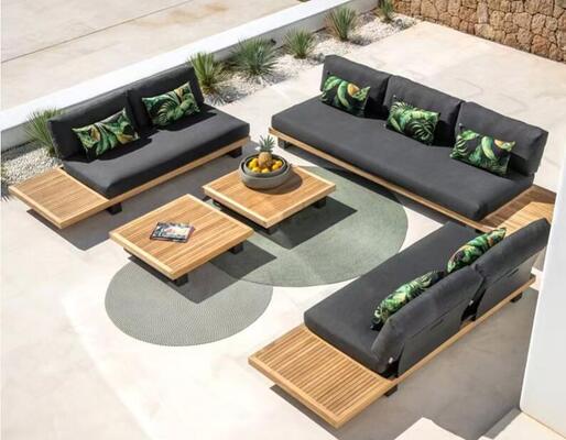 Guter Preis Terrasse Moderne Möbel Außensofa Teakholz Anpassungsfähige Sektionelle Lounge Hotel Online