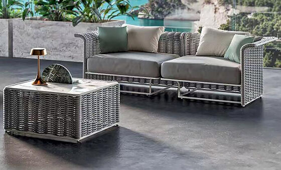 Guter Preis Aluminium Luxus Geflecht Rattan Sofa Set Langlebige Moderne Gartenmöbel für den Außenbereich Online