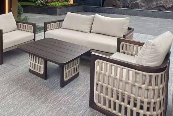 Guter Preis Aluminium-Terrassensofa-Set mit Seil für Gartenmöbel im Freien für Hotel oder Villa Online