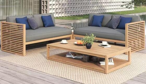 Good price High quality Teak Wood Garden Sofa Set Outdoor Furniture online