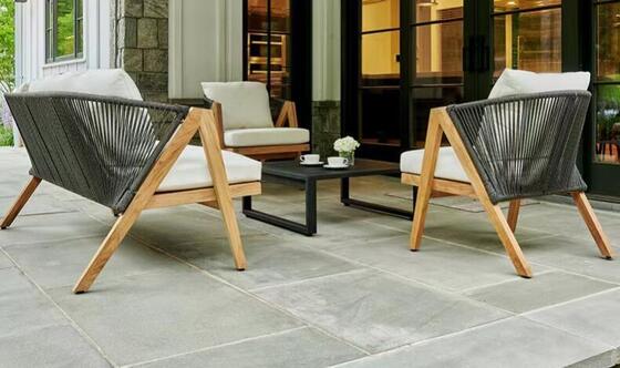 Guter Preis Fabrik direkt Villa Innenhof Luxus Teakholz Garten Rundsofa Set Modernes Design Wasserdichtes Bauernhaus Teakholz Garten Sofa Set Außenmöbel Online