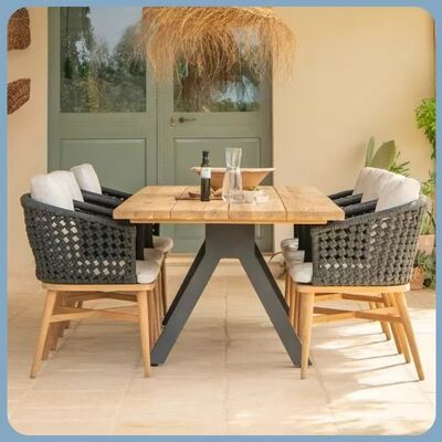 Good price Moder Dining Table Chair Set Waterproof UV Resistant Outdoor Patio Balcony Use online