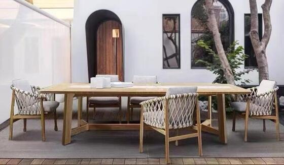 Guter Preis Moderne Seil Wicker Rattan Esstischstuhl Set wasserdicht UV-beständig für den Außenbereich Terrassen Balkon Online