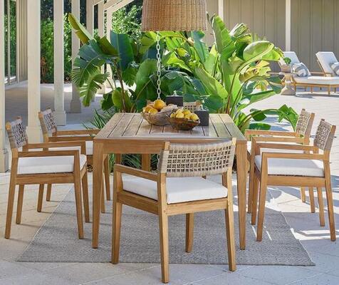 Good price Teak Wood Home Furniture Outdoor Dining Table Set 6 Seater Dining Table and Chair Set online