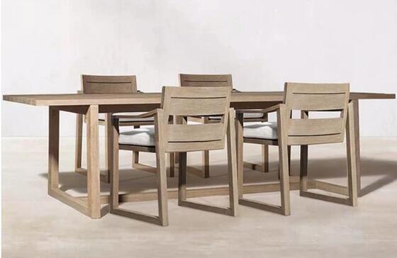 Good price Teak Wood Outdoor Dining Table Set 6 Seater Dining Table and Chair Set online
