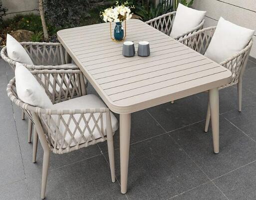 Good price Outdoor table 4pcs Chairs Outdoor PolyWood Table And Rope Chair online