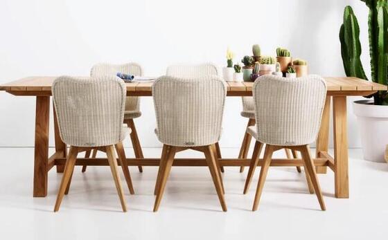 Good price Factory Outdoor Teak Wood table 6pcs Chairs Table And Rope Chair online