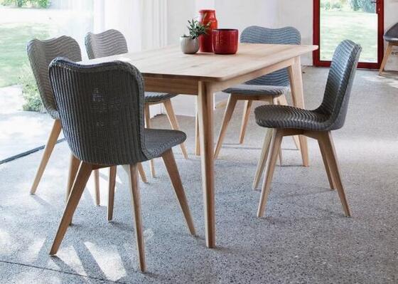 Good price Garden Teak Wood table 4pcs Chairs Table And Rope Chair online