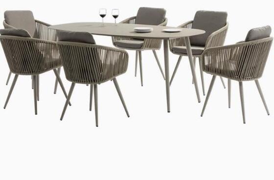 Guter Preis Terrassentisch 6-teilig Stühle Tisch und Seilstuhl Online