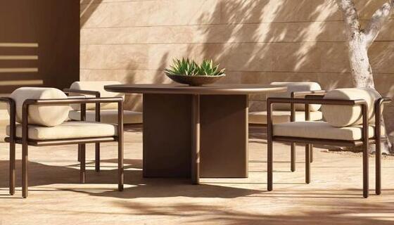 Good price Aluminum frame outdoor garden round table design Garden table and chairs Patio villa online