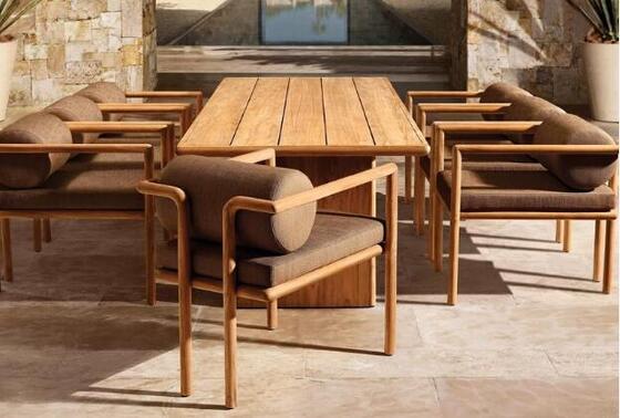 Good price Teak wood outdoor garden round table design Garden table and chairs Patio villa online